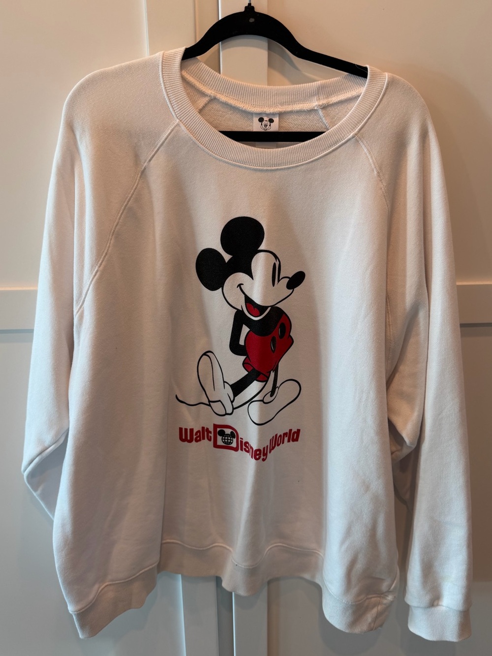 Disney White Crewneck Sweatshirt with Mickey Mouse
